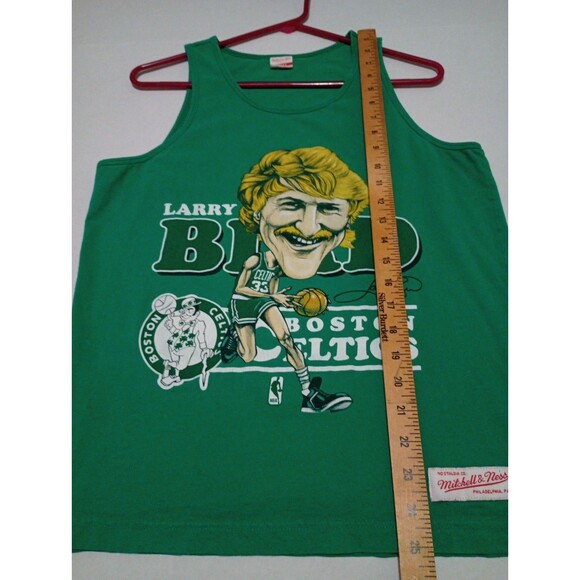 Mitchell & Ness Larry Bird Caricature Green Small Tank Top NBA Boston Celtics - Picture 4 of 6